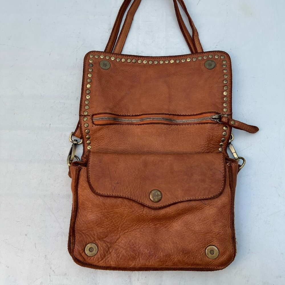 Sundance Brown Leather Studded Crossbody Bag - Picture 2 of 13